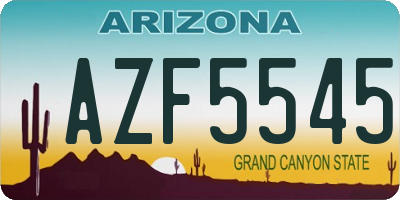 AZ license plate AZF5545