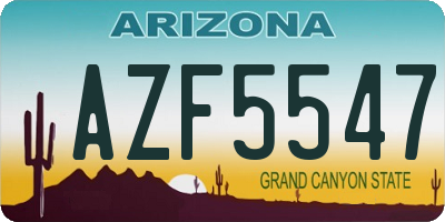 AZ license plate AZF5547