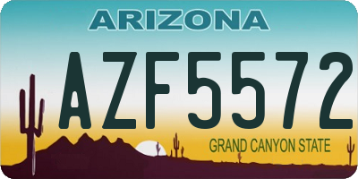 AZ license plate AZF5572
