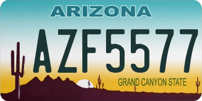 AZ license plate AZF5577