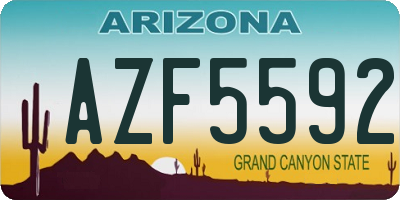 AZ license plate AZF5592