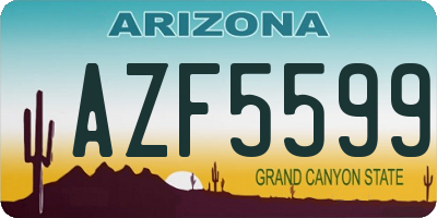 AZ license plate AZF5599