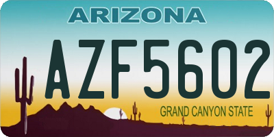 AZ license plate AZF5602