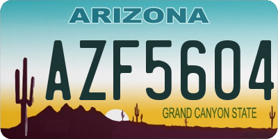 AZ license plate AZF5604