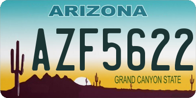 AZ license plate AZF5622