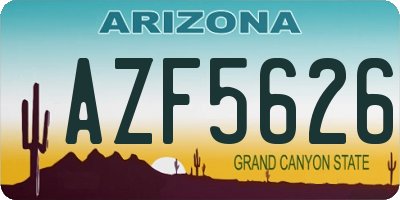 AZ license plate AZF5626