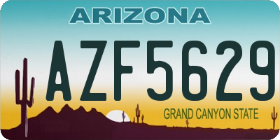 AZ license plate AZF5629