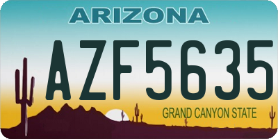 AZ license plate AZF5635
