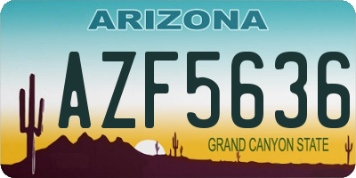 AZ license plate AZF5636