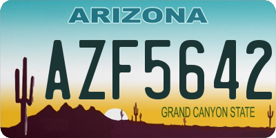 AZ license plate AZF5642