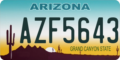 AZ license plate AZF5643