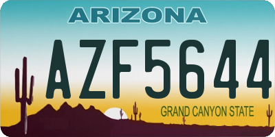 AZ license plate AZF5644