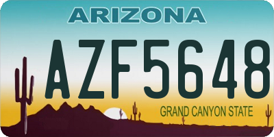 AZ license plate AZF5648