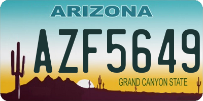 AZ license plate AZF5649