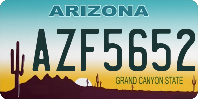 AZ license plate AZF5652