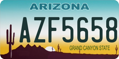AZ license plate AZF5658