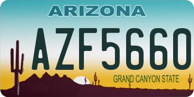 AZ license plate AZF5660