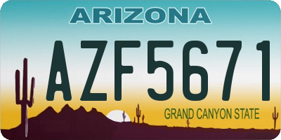 AZ license plate AZF5671