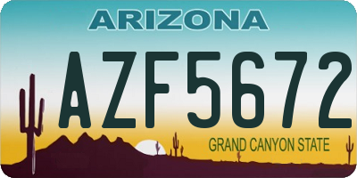 AZ license plate AZF5672