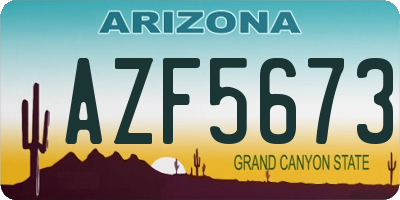 AZ license plate AZF5673
