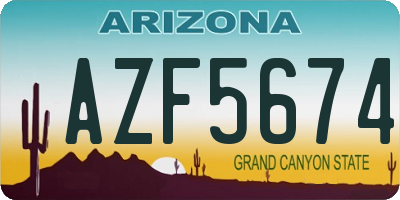AZ license plate AZF5674