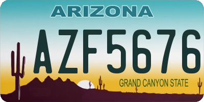 AZ license plate AZF5676