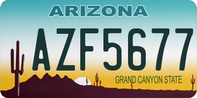 AZ license plate AZF5677