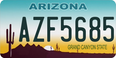AZ license plate AZF5685