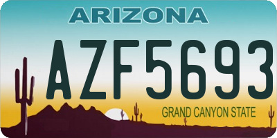 AZ license plate AZF5693