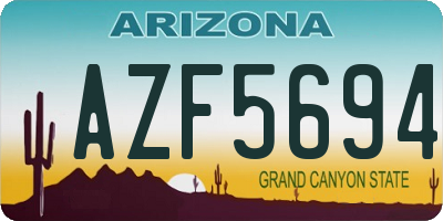 AZ license plate AZF5694