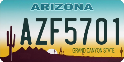 AZ license plate AZF5701
