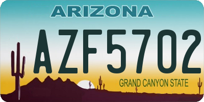 AZ license plate AZF5702