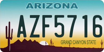 AZ license plate AZF5716