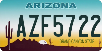 AZ license plate AZF5722