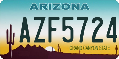 AZ license plate AZF5724