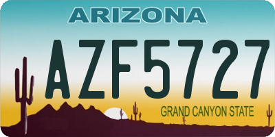 AZ license plate AZF5727