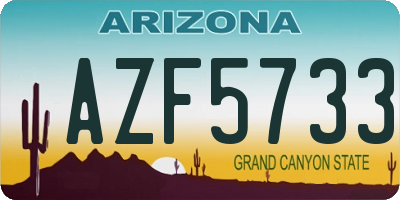 AZ license plate AZF5733