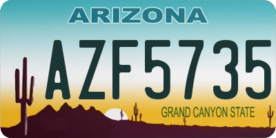AZ license plate AZF5735