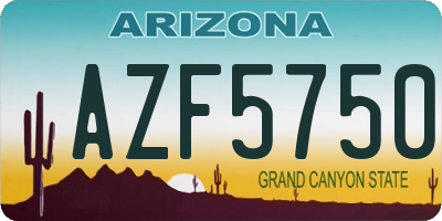 AZ license plate AZF5750