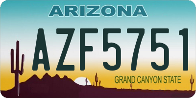 AZ license plate AZF5751
