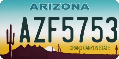 AZ license plate AZF5753
