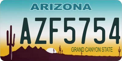 AZ license plate AZF5754