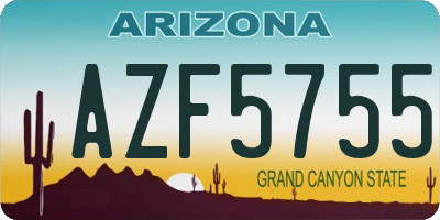 AZ license plate AZF5755