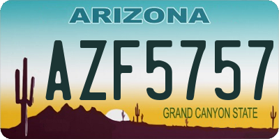 AZ license plate AZF5757