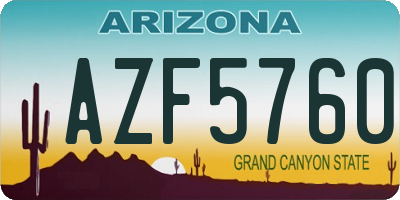 AZ license plate AZF5760