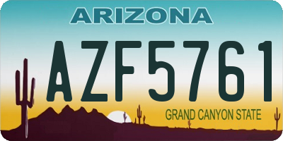 AZ license plate AZF5761