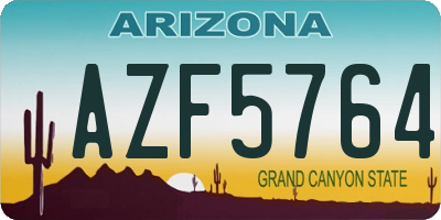 AZ license plate AZF5764