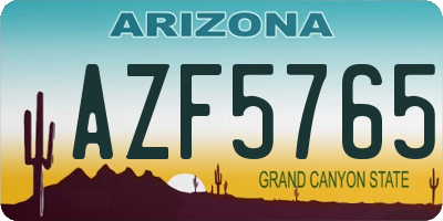 AZ license plate AZF5765