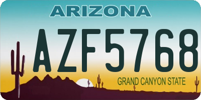 AZ license plate AZF5768