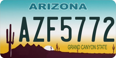 AZ license plate AZF5772